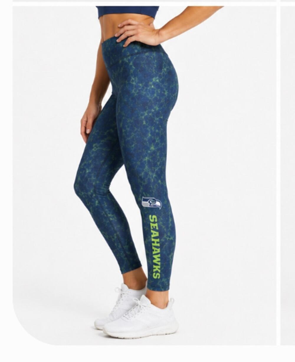 NWT FOCO Seattle Seahawks Women's 7/8 leggings Blue Green NFL XL